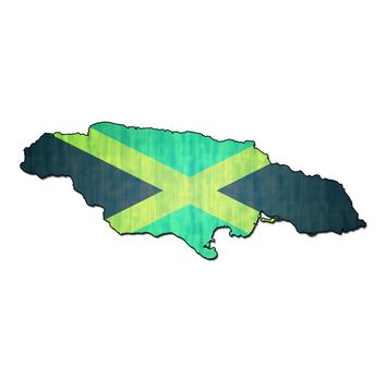 map with flag of jamaica with national borders