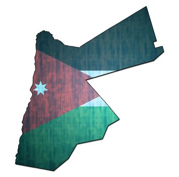 map with flag of jordan with national borders