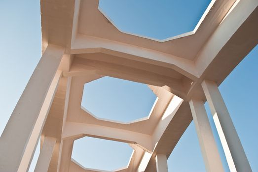 structure of white train bridge, northern Thailand