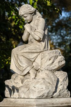 Statue at Catholic cemetery in Chisinau, Republic of Moldova