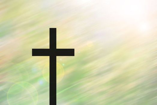 The cross on blurred background.