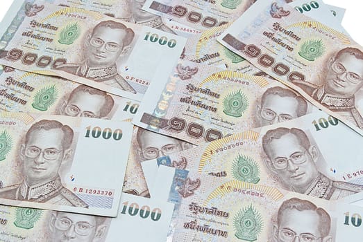thai money banknotes closeup background