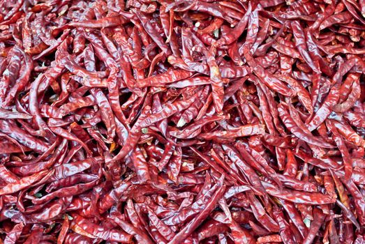 image of  dried red chillies as a textured food background.