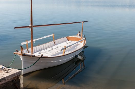 Majorca typical boat moored at the dock