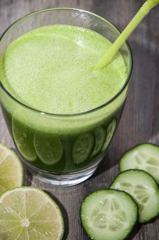 Green detox juice with fruits and vegetables