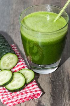 Green detox juice with fruits and vegetables