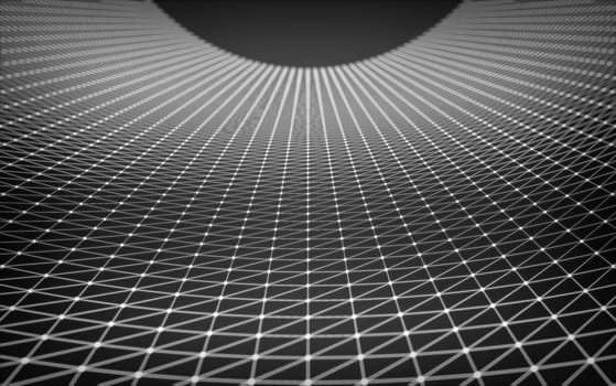 Abstract polygonal space low poly dark background with connecting dots and lines. Connection structure.