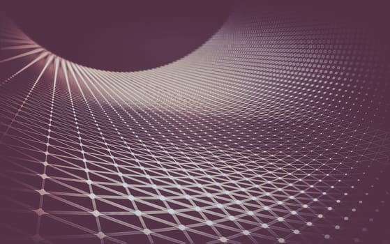 Abstract polygonal space low poly dark background with connecting dots and lines. Connection structure.