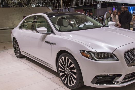 DETROIT - JANUARY 17 :The 2017 lincoln continental  at The North American International Auto Show January 17, 2016 in Detroit, Michigan.