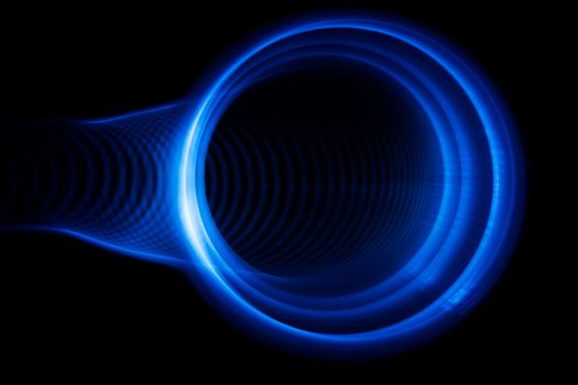 Sound waves in the visible blue color in the dark