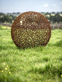 Interesting spherical  sculpture in the parklands