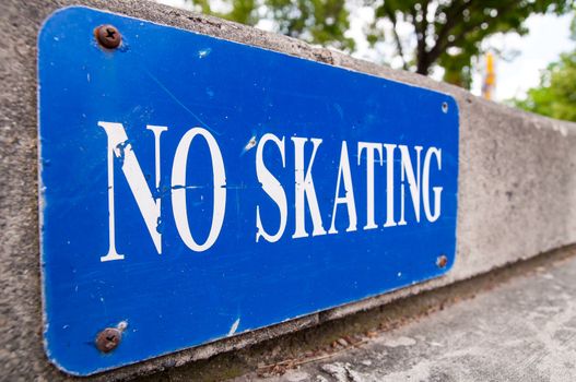 No Skatin sign captured at Salt Lake Community College