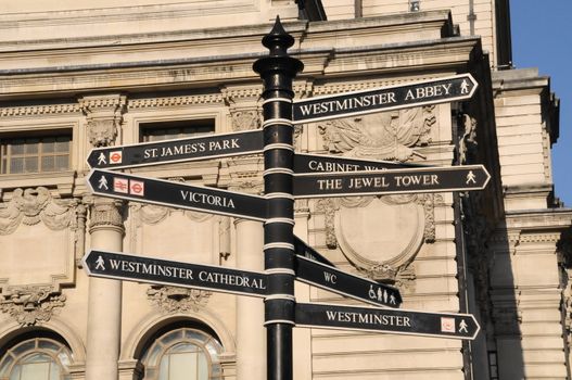 London sign and direction post