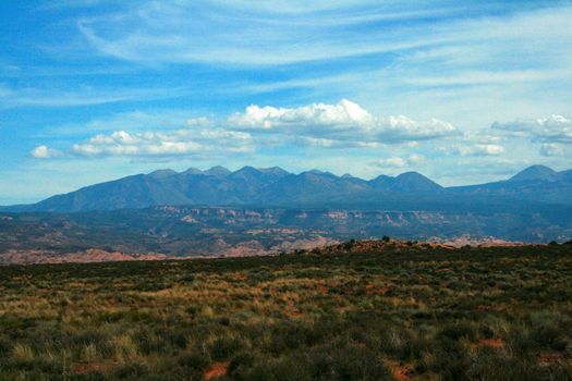 La Sal Mountains is the southern end of the Rocky Mountains and located in Arches National Park Utah, USA.