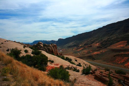 Entrada Sandstone carved for millions of years of weathering result in fantastic shapes in Arches National Park Moab Utah, USA.