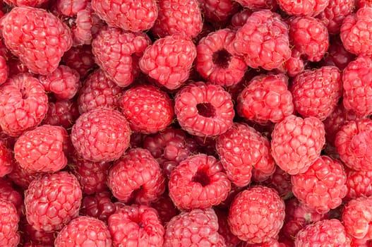 Background made of fresh, ripe, sweet raspberries