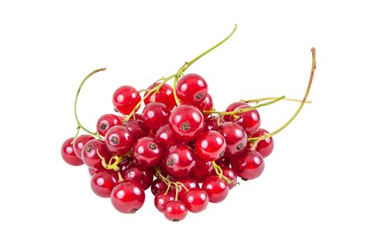 Heap of red currant isolated on white background with clipping path