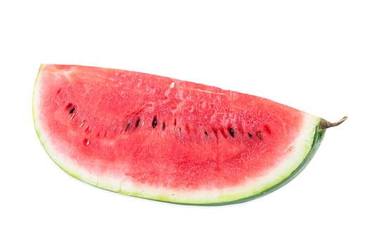 Slice of watermelon isolated on white background with clipping path