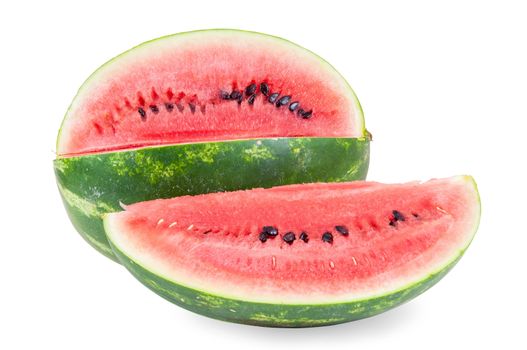 Watermelon isolated on white background with clipping path