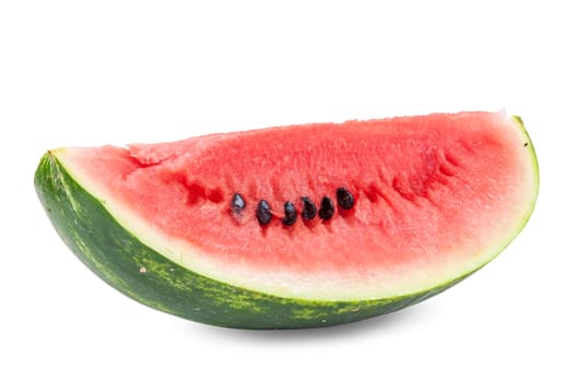 Slice of watermelon isolated on white background with clipping path