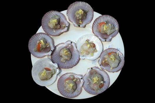 Raw fresh scallop
