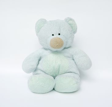 teddy bear Blue on white background