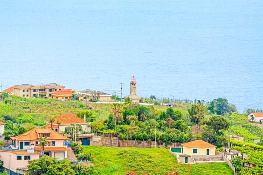 Sao Jorge, Madeira - June 7, 2013: Lighthouse Ponta de Sao Jorge - a famous tourist sight at the north coast of Madeira.