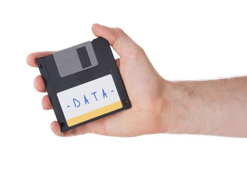 Floppy disk, data storage support, isolated on white - Data