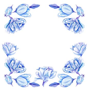 Artistic card template for wedding, event and celebration design with indigo flowers