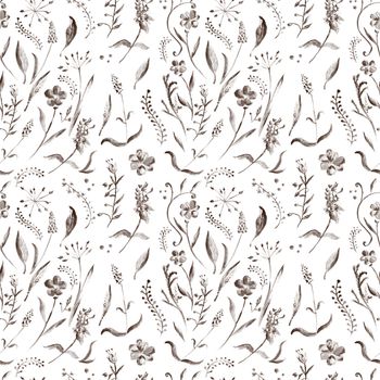 Ornament with flowers and leaves for design
