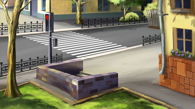 Digital painting of the underground crossing.