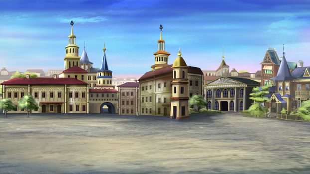 Digital painting of the Old Town Square
