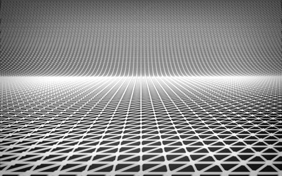 Abstract polygonal space low poly dark background with connecting dots and lines. Connection structure.