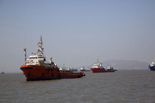 group of ship sailing in the ocean