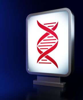 Health concept: DNA on advertising billboard background, 3d render