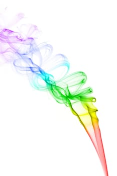 Colourful smoke on white background