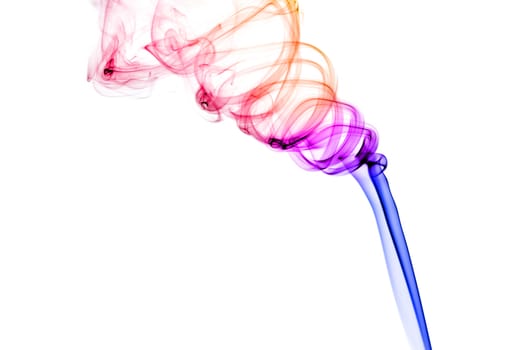 Colourful smoke on white background