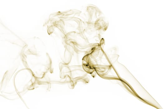 Colourful smoke on white background