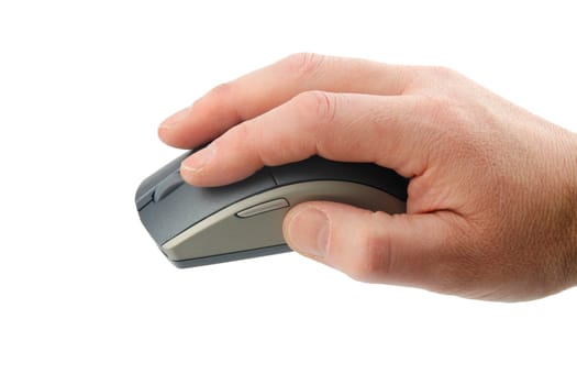 Mouse in user's hand