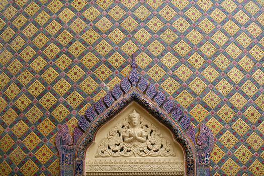 Asian budhistic background (wall from a temple in Bangkok)