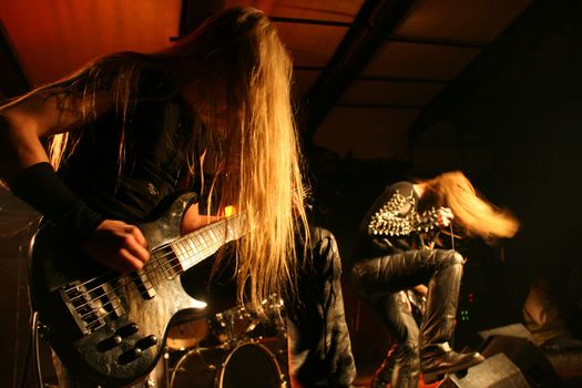 Guitarist under reflectors