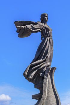 Founders Monument Dniper River Kiev Symbol Kiev Ukraine.  Sister Libed Sculptor Boroday 1982
