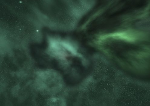 Far being shone nebula and star field against space. "Elements of this image furnished by NASA".