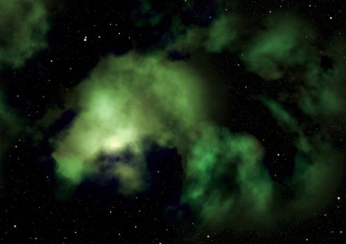 Far being shone nebula and star field against space. "Elements of this image furnished by NASA".