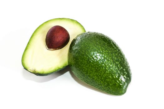 avocado on white background