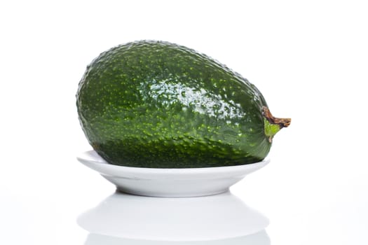 ripe avocado on white background