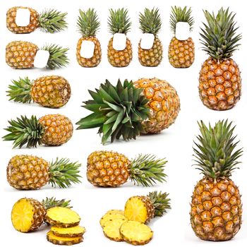 collage of pineapple photographed on all sides