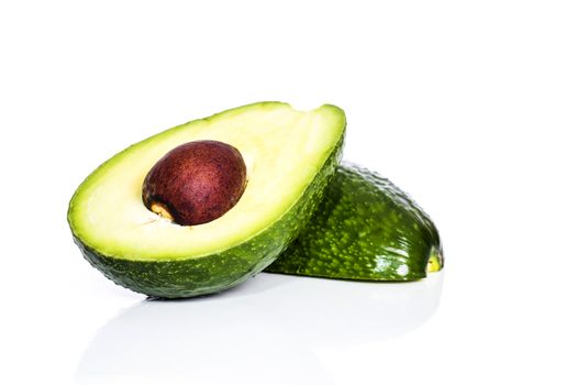 fresh avocado on a white background