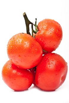 fresh tomatoes on a white background