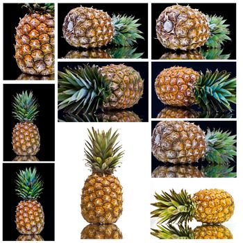 collage of pineapple photographed on all sides